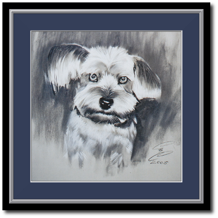 <a href="Preisliste.php#preise_kohle">» zur Preisliste</a><br /><br /><a href="Techniken.php#kohle">» Technik: Kohle</a> Hundeportrait
