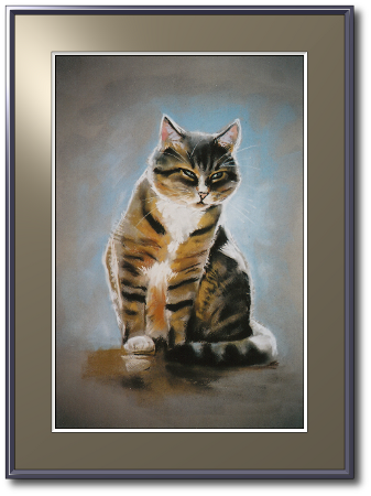 <a href="Preisliste.php#preise_kreide">» zur Preisliste</a><br /><br /><a href="Techniken.php#kreide">» Technik: Kreide</a> Katzenportrait